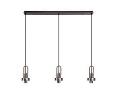 Urasawa Linear 3 Light Pendant, (FRAME ONLY), 3 x E27, Antique Silver/Matt Black
