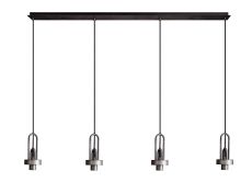 Urasawa Linear Suspension Kit, (FRAME ONLY), 4 x E27, Aged Pewter/Matt Black