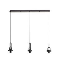 Urasawa Linear 3 Light Pendant, (FRAME ONLY), 3 x E27, Matt Black