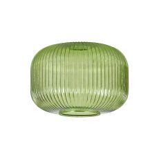 Urasawa 30cm Pumpkin Shaped Ribbed Glass (C), Green