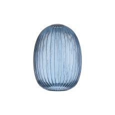 Urasawa 20cm Almond Ribbed Glass (F), Petrol Blue
