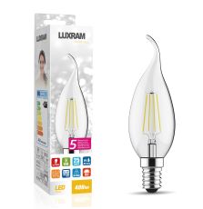Value Classic LED Candle Tip E14 4W Warm White 2700K, 470lm, Clear Finish