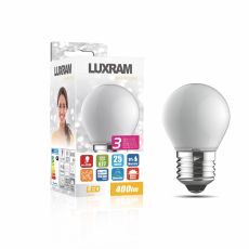 Value Classic LED Ball E27 Dimmable 4W Warm White 2700K, 400lm, Frosted Finish
