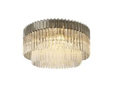 Vita 80cm Ceiling Round 12 Light E14, Polished Nickel/Clear Sculpted Glass, Item Weight: 29kg