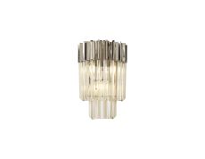 Vita 27.5 x H41cm Wall 3 Light E14, Polished Nickel / Cognac Sculpted Glass