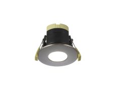 Prism 8W, Dimmable CCT LED Fire Rated Downlight, Satin Nickel Fascia, Cut Out: 70mm, 900lm, 60° Deg, IP65 DRIVER INC. 5yrs Warranty