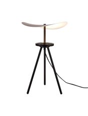 Abisal 45cm Dimmable Table Lamp, 10W LED, 2700-5700K CCT Remote Control, 950lm, Black/Dark Wood, 3yrs Warranty