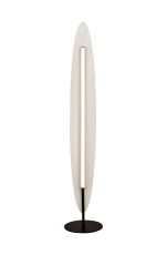 Abisal 1.6m Dimmable Floor Lamp, 40W LED, 2700-5700K CCT Remote Control, 4010lm, Black/Dark Wood, 3yrs Warranty