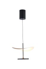 Abisal CCT 30cm Pendant, 12W LED, 2700-5700K Remote Control, 1340lm, Black/Beech Wood, 3yrs Warranty