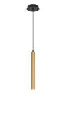 Rita 1 Light Pendant With 350mm Tube, 5W LED, 4000K, 325lm, IP44, Satin Black/Satin Gold, 3yrs Warranty