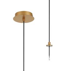 Rita 12cm Round 1 DC Plug Pendant Kit (FRAME ONLY, Incl Driver) For Rita Only, (IP44 When With Tube) Satin Gold, 3yrs Wty