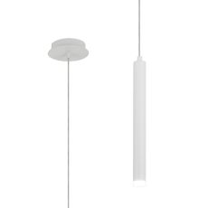 Rita 1 Light Pendant With 350mm Tube, 5W LED, 4000K, 325lm, IP44, Satin White, 3yrs Warranty