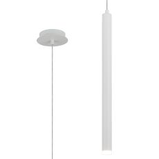 Rita 1 Light Pendant With 510mm Tube, 5W LED, 4000K, 325lm, IP44, Satin White, 3yrs Warranty