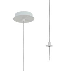 Rita 12cm Round 1 DC Plug Pendant Kit (FRAME ONLY, Incl Driver) For Rita Only, (IP44 When With Tube) Satin White, 3yrs Wty