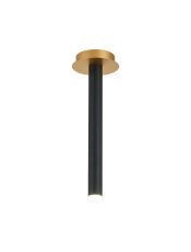 Rita 1 Pendant With 350mm Tube, 5W LED, 4000K, 325lm, IP44, Satin Gold/Satin Black, 3yrs Warranty