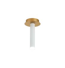 Rita 1 Pendant With 200mm Tube, 5W LED, 4000K, 325lm, IP44, Satin Gold/Satin White, 3yrs Warranty