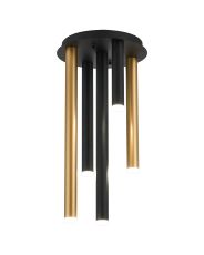 Rita 30cm Round 5 Ceiling Light, 25W LED, 4000K, 1625lm, IP44, Satin Black/Satin Gold, 3yrs Warranty