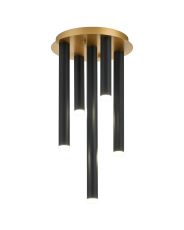 Rita 30cm Round 5 Ceiling Light, 25W LED, 4000K, 1625lm, IP44, Satin Gold/Satin Black, 3yrs Warranty