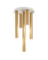 Rita 30cm Round 5 Ceiling Light, 25W LED, 4000K, 1625lm, IP44, Satin White/Satin Gold, 3yrs Warranty