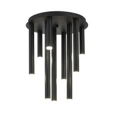 Rita 35cm Round 9 Ceiling Light, 45W LED, 4000K, 2925lm, IP44, Satin Black, 3yrs Warranty