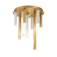 Rita 35cm Round 9 Ceiling Light, 45W LED, 4000K, 2925lm, IP44, Satin Gold/Satin White, 3yrs Warranty