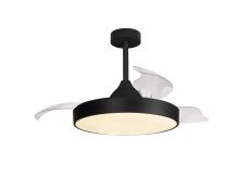 Alaska 50cm 50W LED Dimmable Ceiling Light With Built-In 30W DC Fan, 2700-5000K Remote & APP Control, 3300lm, Black, 5yrs Warranty