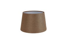 Alessandro Round, 30x20cm Linen Fabric Shade (E), Brown/White Laminate