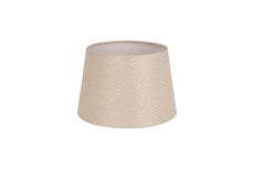 Alessandro Round, 30x20cm Fabric Shade (E), Ivory/White Laminate