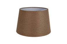 Alessandro Round, 40x26cm Linen Fabric Shade (G), Brown/White Laminate