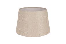 Alessandro Round, 40x26cm Fabric Shade (G), Ivory/White Laminate