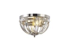 Koka 31cm Round Flush, 2 Light E27, Polished Nickel