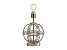 Koka Round Crystal Table Lamp Without Shade, 1 Light E27, Polished Nickel