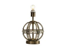 Koka Round Crystal Table Lamp Without Shade, 1 Light E27, Antique Brass