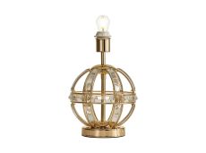 Koka Round Crystal Table Lamp Without Shade, 1 Light E27, French Gold