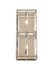 Koka Rectangular Wall Light, 2 Light E14, Polished Nickel