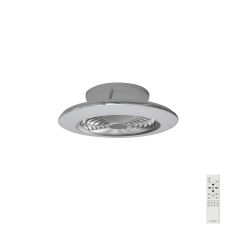 Alisio Mini 52.5cm 70W LED Dimmable Ceiling Light With Built-In 30W DC Reversible Fan, Silver Finish c/w Remote Control, 4900lm