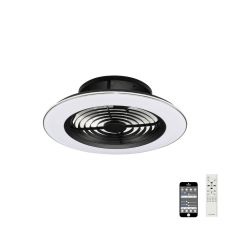 Alisio 63cm 70W LED Dimmable Ceiling Light With Built-In 35W DC Reversible Fan, BlackWhite Finish c/w Remote Control and APP Control, 4900lm