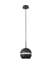 Andrea 19cm Single Pendant 1 Light E27 Graphite/Crystal