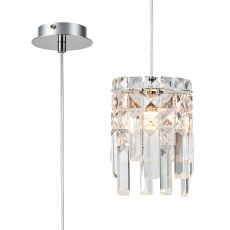 Areni 13cm Pendant, 1 x G9, IP44, Polished Chrome/Crystal