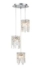 Areni 29cm Pendant, 3 x G9, IP44, Polished Chrome/Crystal