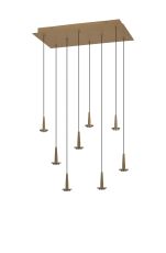 Andromeda 50 x 30cm Rectangle Pendant (FRAME ONLY), 8 x 5W LED, 3000K, 4000lm, Gold, 3yrs Warranty