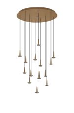 Andromeda 40cm Round Pendant (FRAME ONLY), 14 x 5W LED, 3000K, 7050lm, Gold, 3yrs Warranty