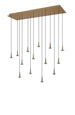 Andromeda 90 x 30cm Rectangle Pendant (FRAME ONLY), 14 x 5W LED, 3000K, 7050lm, Gold, 3yrs Warranty