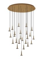 Andromeda 75cm Round Pendant (FRAME ONLY), 24 x 5W LED, 3000K, 12050lm, Gold, 3yrs Warranty