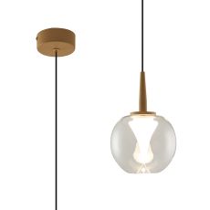 Andromeda Single Pendant, 5W LED, 3000K, 500lm, Gold/Clear/Frosted 3yrs Warranty
