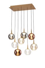 Andromeda 53 x 33cm Rectangle Pendant, 8 x 5W LED, 3000K, 4000lm, Gold/Copper/Chrome/Amber/Clear/Frosted 3yrs Warranty