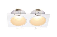 Antilla Recessed Downlight Rectangular, 2 x GU10 Mini (Max 12W), Cut Out: 100 x 50mm, Matt White
