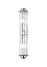 Lumbre 2 Light Crystal Wall, E14, IP44, Polished Chrome/Clear Crystal