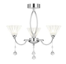 Endon ARKIN-3CH 3 Light Ceiling Fitting In Chrome With Clear & Frosted Glass
