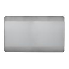 Trendi, Artistic Modern Double Blanking Plate, Brushed Steel Finish, BRITISH MADE, (25mm Back Box Required), 5yrs Warranty